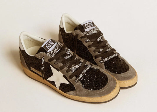 Ball-Star Black Glitter Gray White - Women's