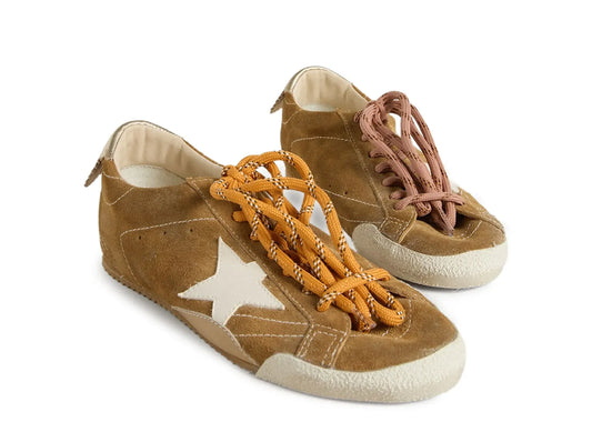 True-Star Tobacco Suede White Star Platinum Heel - Women's