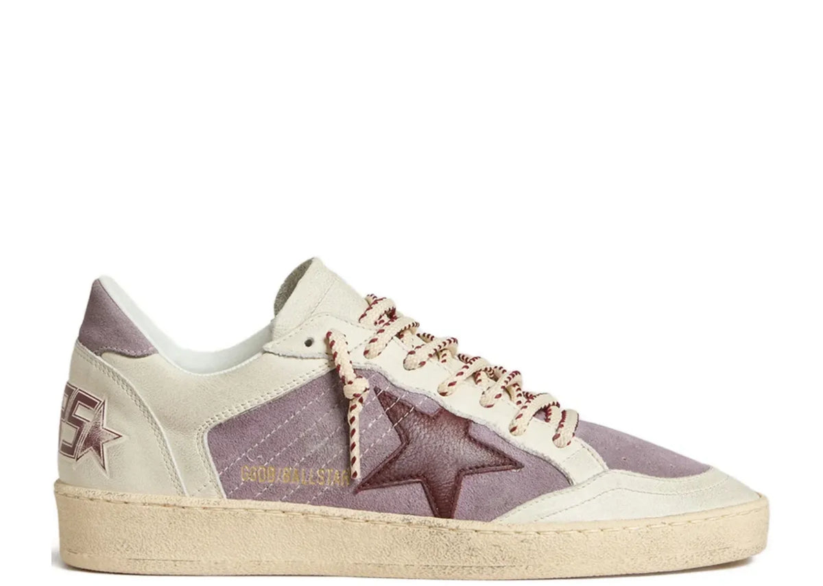 Ball-Star Lilac Suede Burgundy Leather Star Lilac Heel Tab - Women's