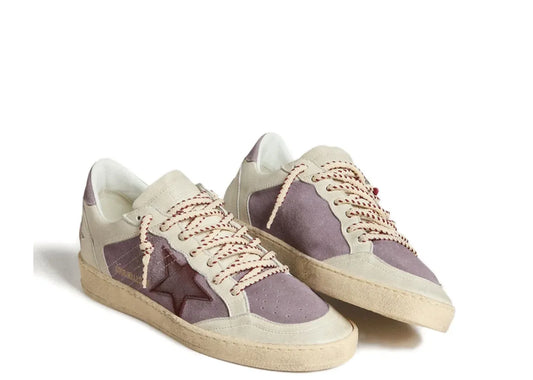 Ball-Star Lilac Suede Burgundy Leather Star Lilac Heel Tab - Women's