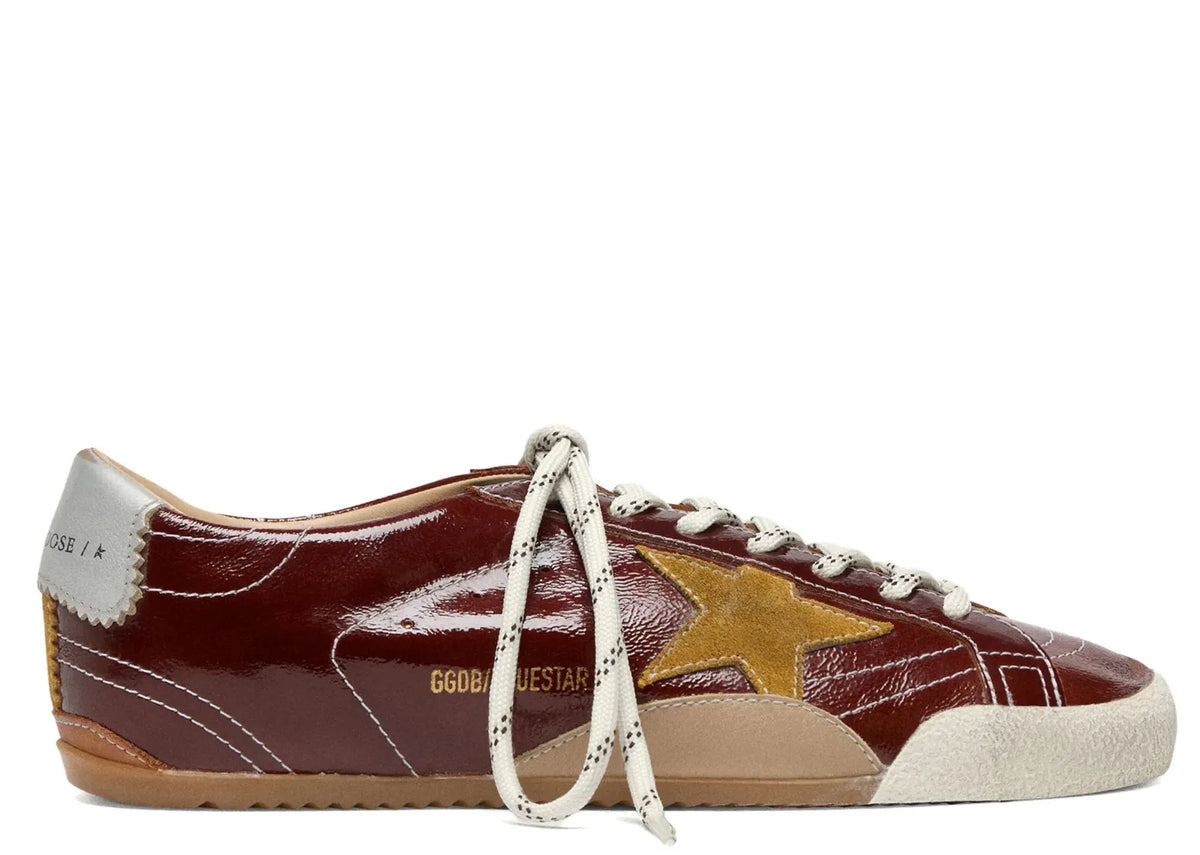 True-Star Burgundy Naplak Yellow Suede Star Silver Heel - Women's