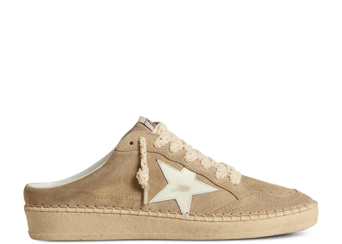 Ball Star Sabot Beige Suede White Leather Star - Women's
