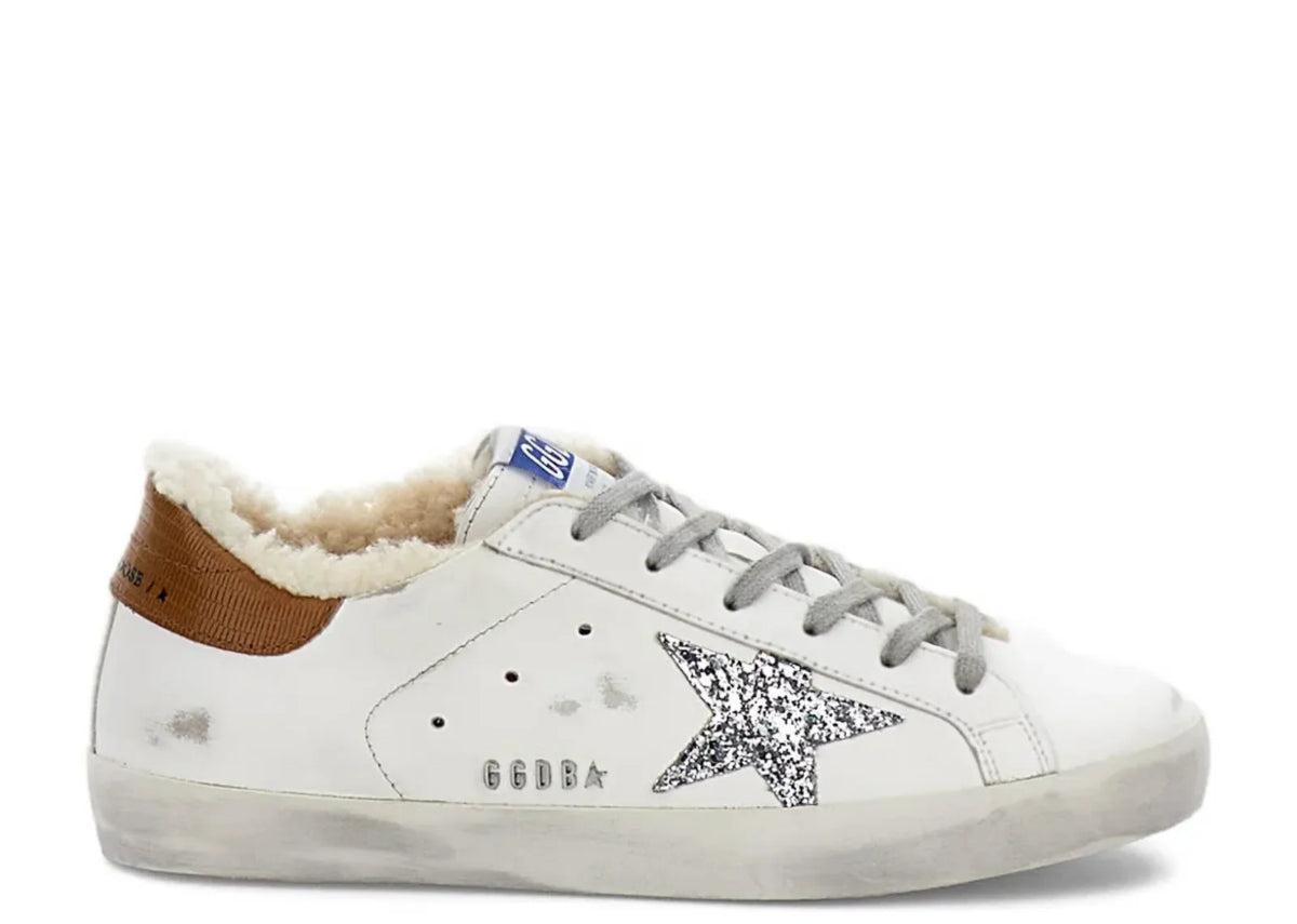 Super-Star Shearling Silver Glitter Star Ice Gray Heel Tab - Women's