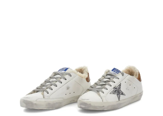 Super-Star Shearling Silver Glitter Star Ice Gray Heel Tab - Women's