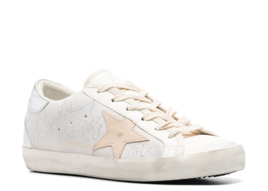 Super-Star White Swarovski Gray Star Silver Heel - Women's