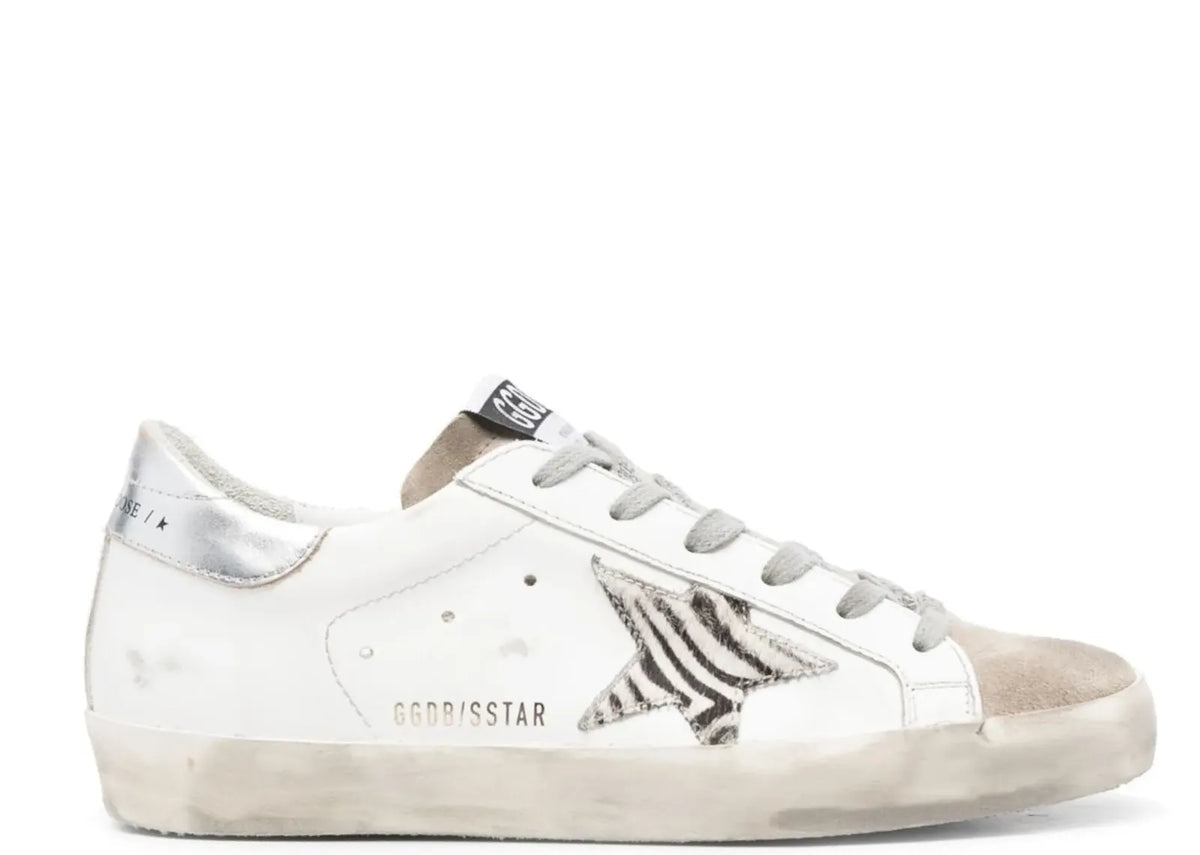 Super-Star White Zebra Pony Star Silver Heel - Women's