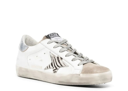 Super-Star White Zebra Pony Star Silver Heel - Women's