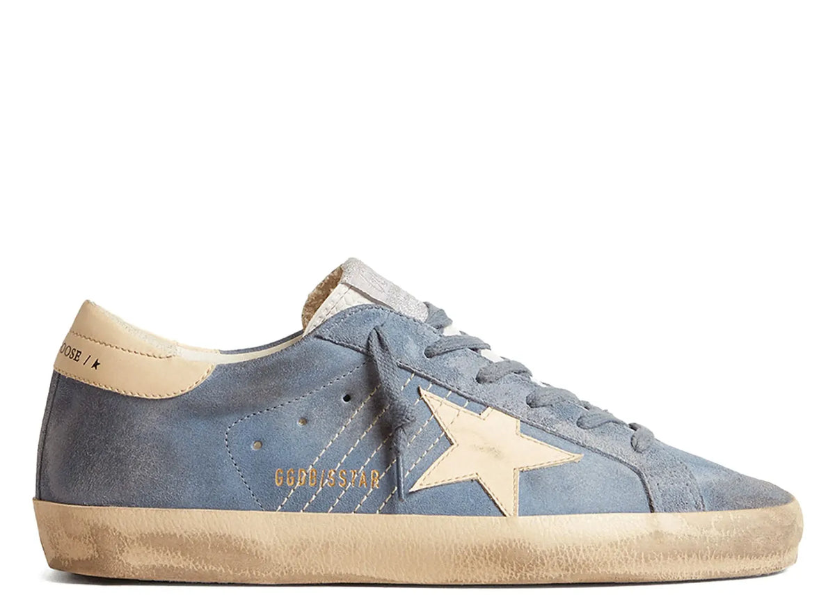 Super-Star Light Blue Suede Beige Star Heel - Women's