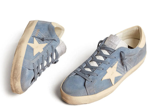 Super-Star Light Blue Suede Beige Star Heel - Women's