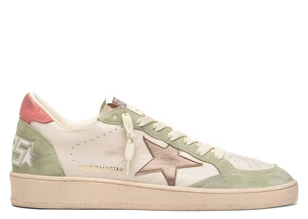 Ball Star Butter Leather Sage Green Suede Coral Heel Tab - Women's