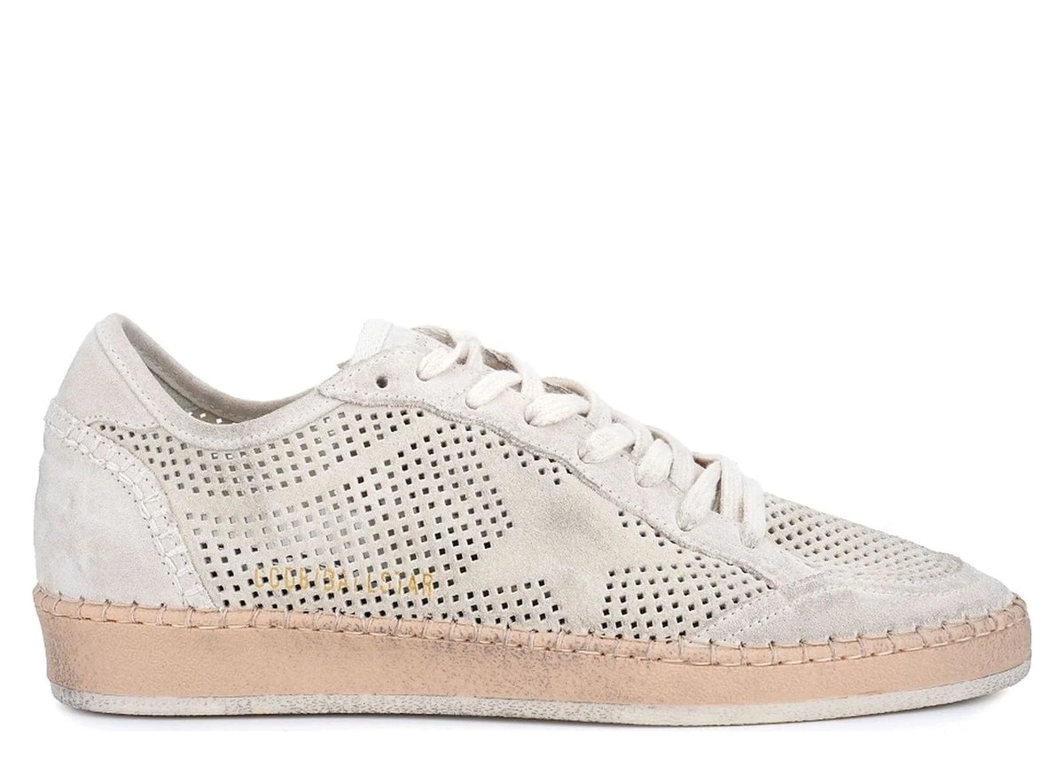 Ball Star Perforated Beige Suede Tone-on-Tone Star