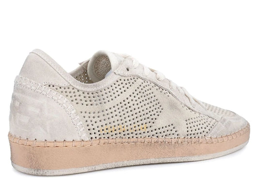 Ball Star Perforated Beige Suede Tone-on-Tone Star