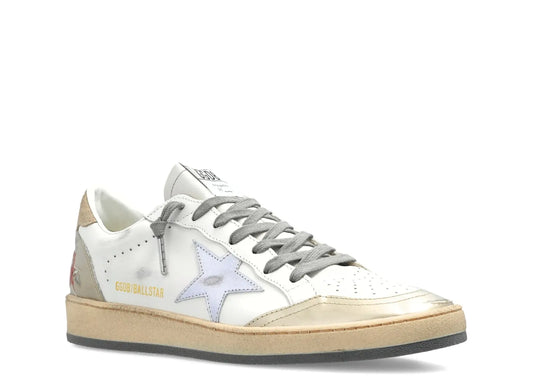 Ball-Star White Leather Silver Star - Women's
