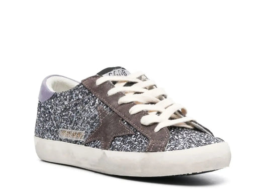 Super-Star Glitter Brown Star Lilac Heel Tab - Women's