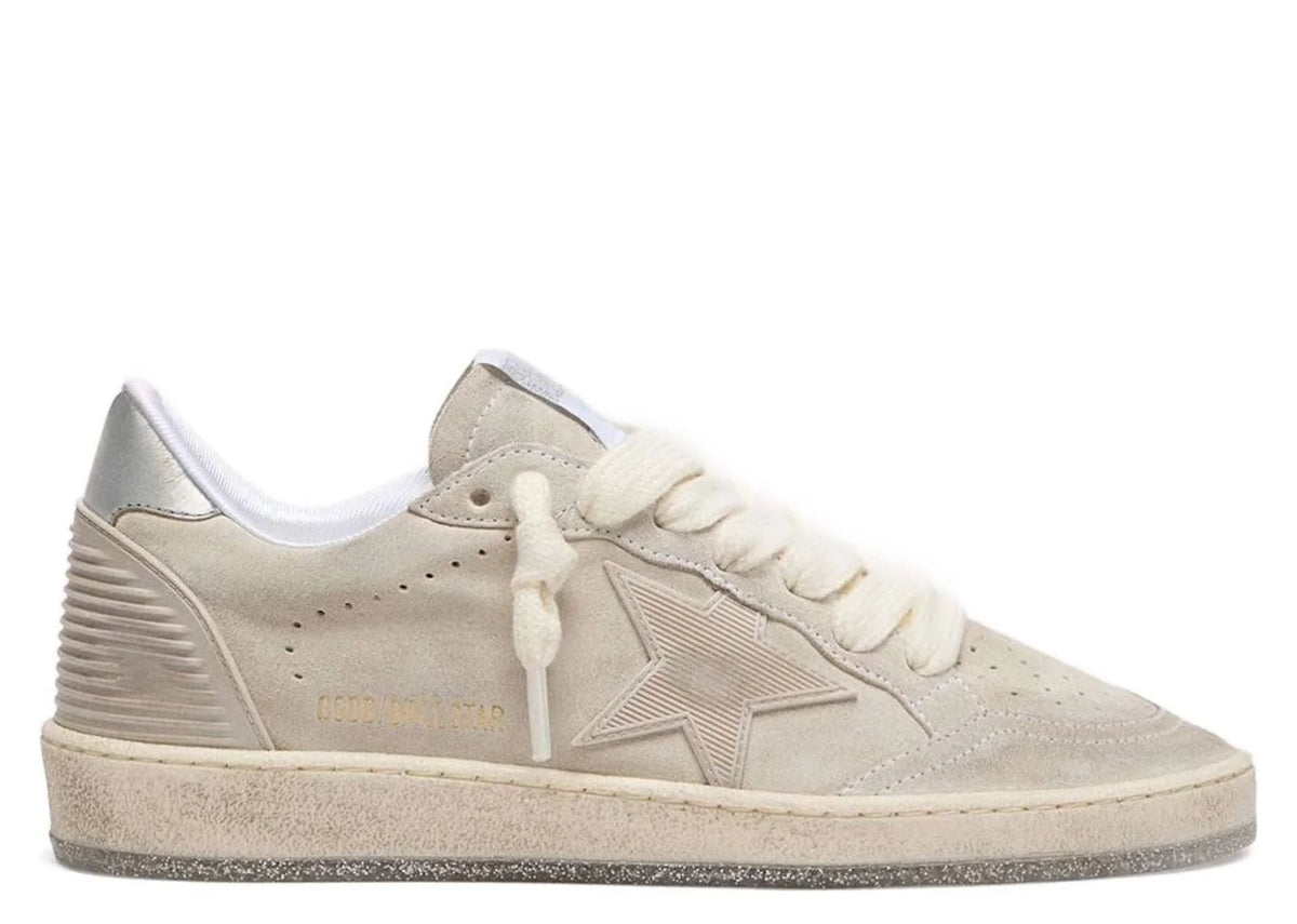 Ball Star Gray Suede Tone-on-Tone Star Silver Heel Tab - Women's