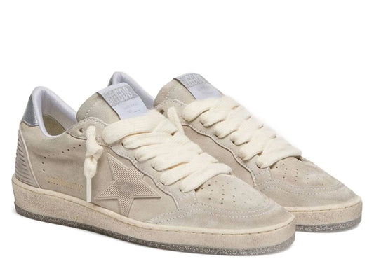 Ball Star Gray Suede Tone-on-Tone Star Silver Heel Tab - Women's