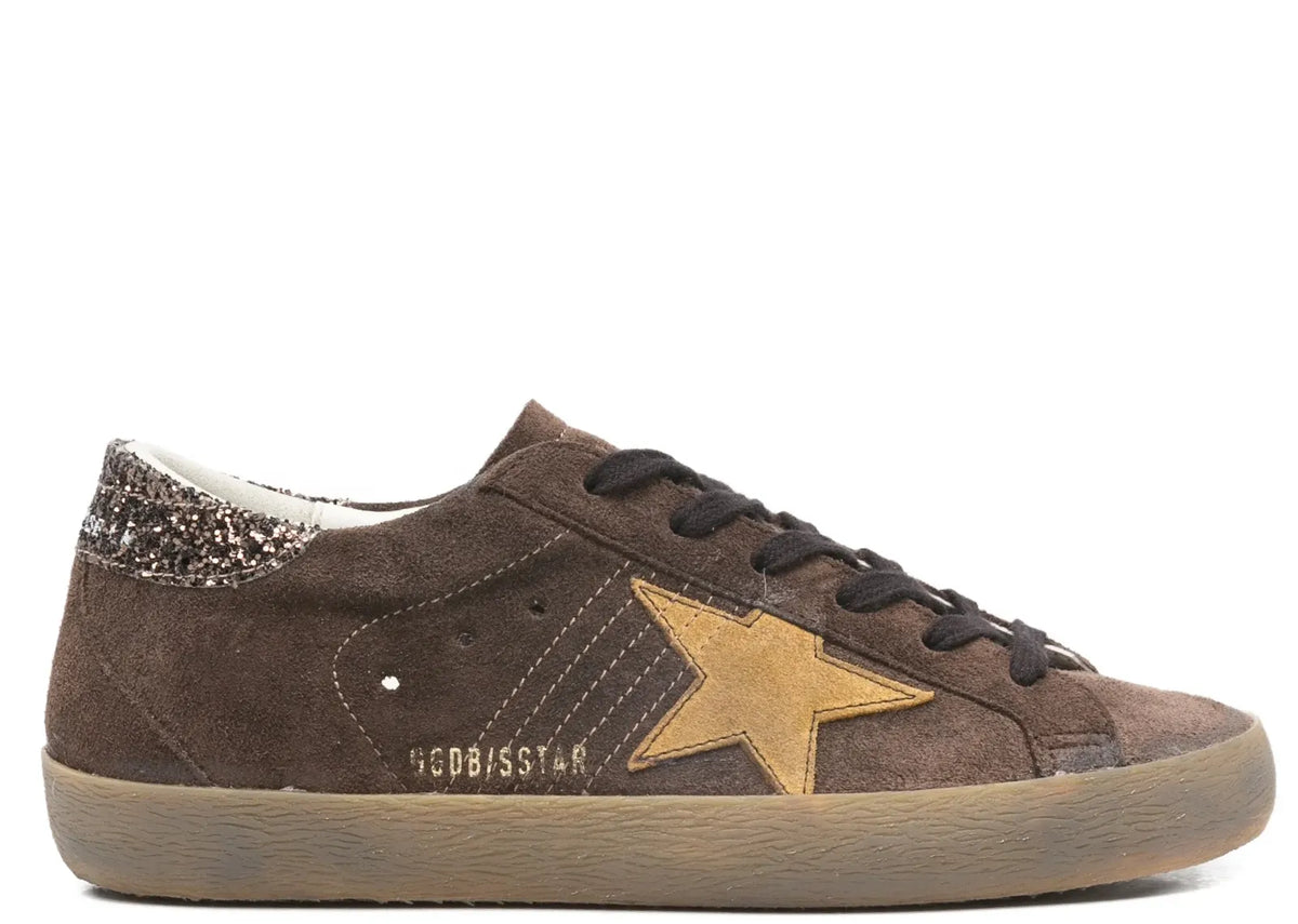 Super-Star Brown Suede Glitter Star - Women's