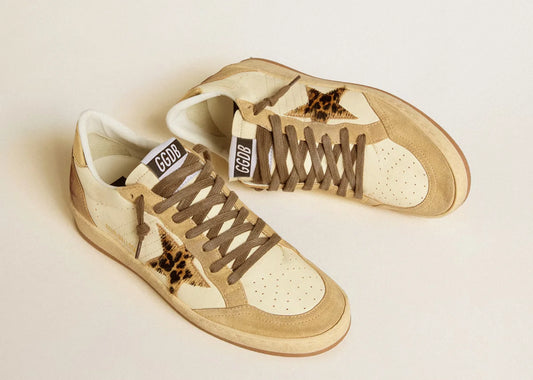 Ball-Star White Nappa Sand Suede - Women's