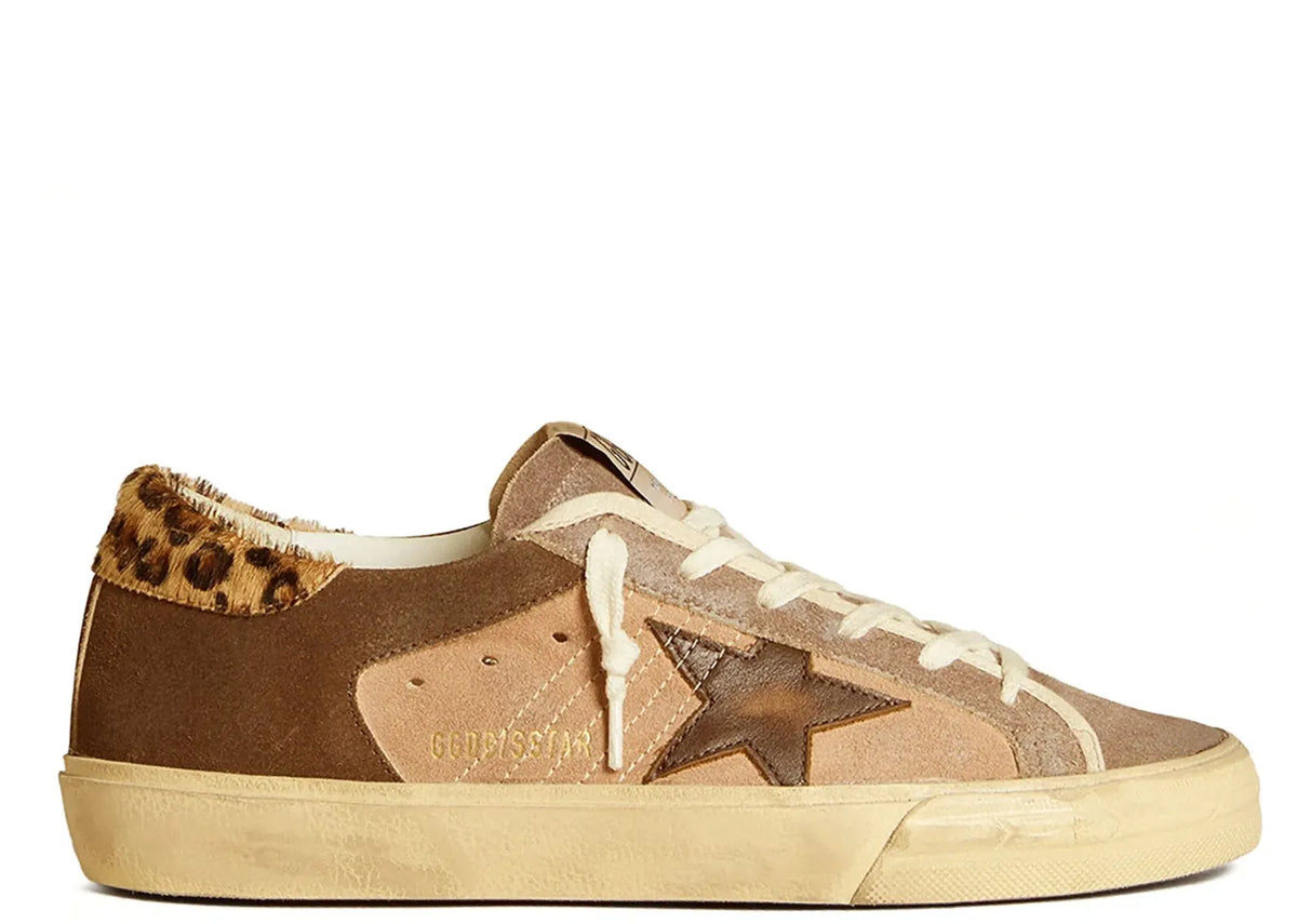Super-Star Light Pink Brown Suede Leopard Heel - Women's