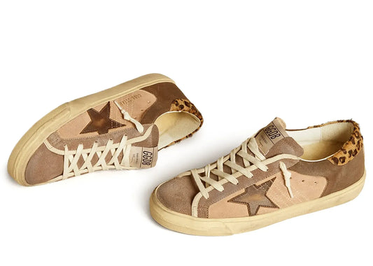 Super-Star Light Pink Brown Suede Leopard Heel - Women's