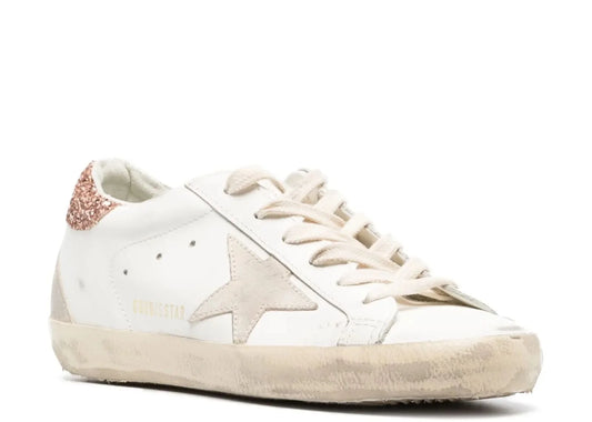 Super-Star Suede Star Peach Pink Glitter Heel Tab - Women's