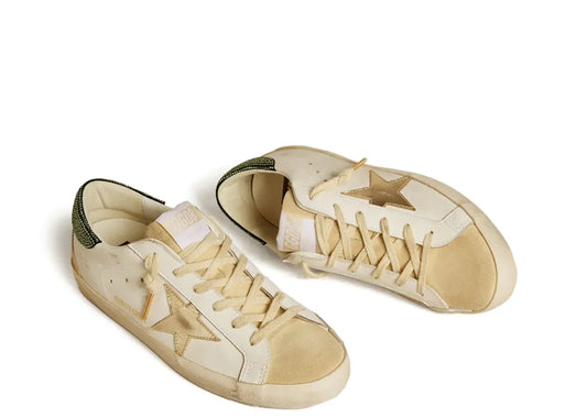 Super-Star LTD Gold Leather Star Green Swarovski Heel Tab - Women's