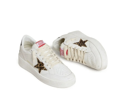 Ball Star Leopard Pony Star Black Laminated Heel Tab - Women's