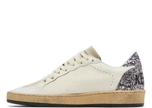 Ball-Star White Beige Silver Glitter - Women's