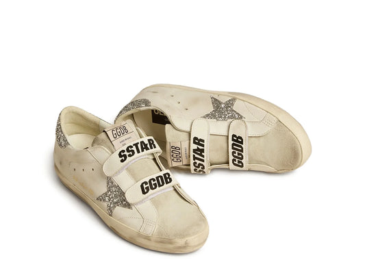 Old School Silver Glitter Star Ice Gray - Women's