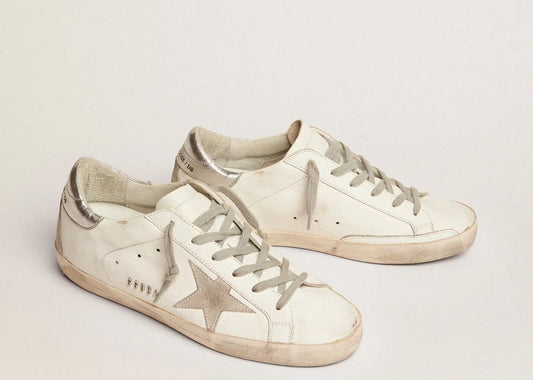 Super-Star White Ice Silver with Metal Stud Lettering - Women's