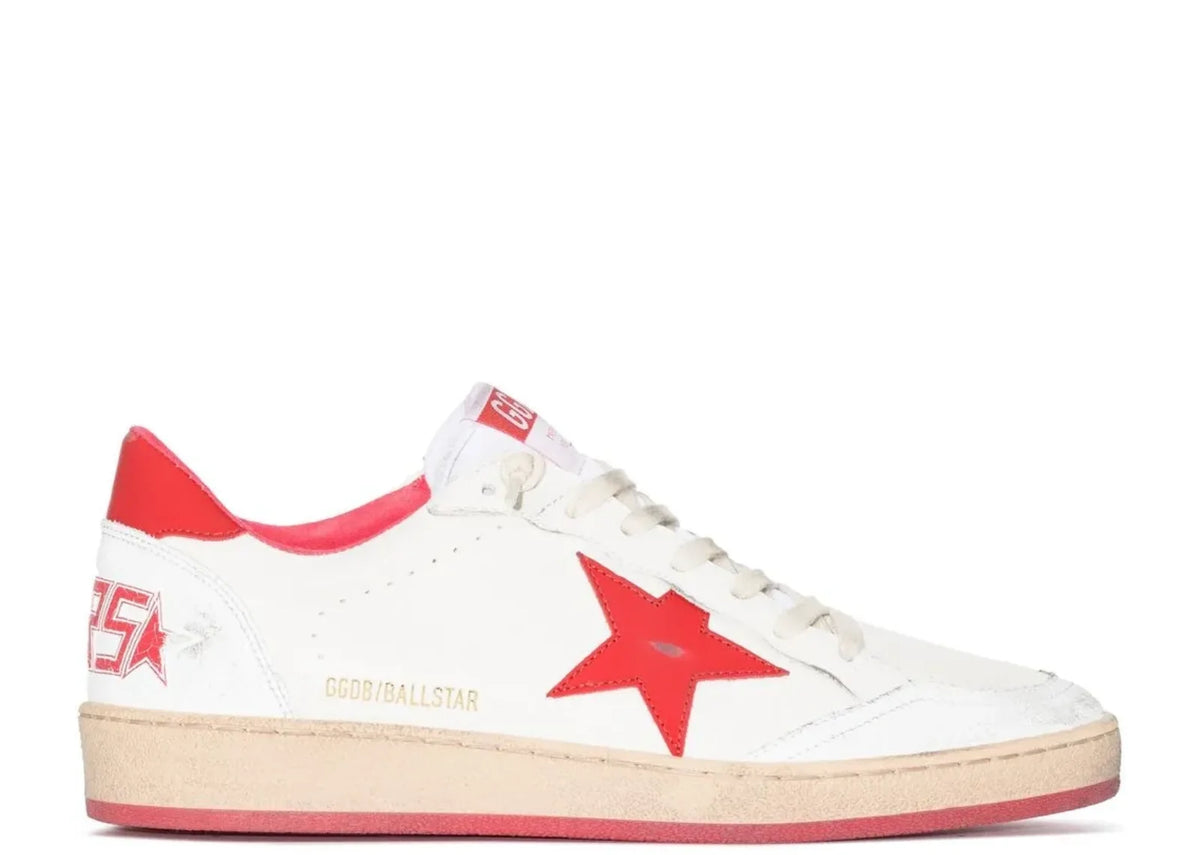 Ball Star White Leather Red Star Red Heel Tab - Women's