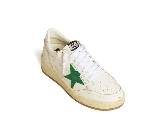 Ball Star Green Leather Star Metallic Silver Heel Tab - Women's
