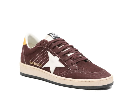 Ball Star Chocolate Nubuck White Leather Star Honey Heel Tab - Women's