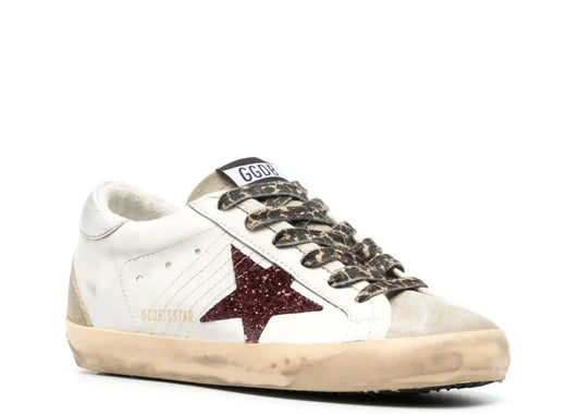 Super-Star Burgundy Glitter Silver Heel Tab - Women's