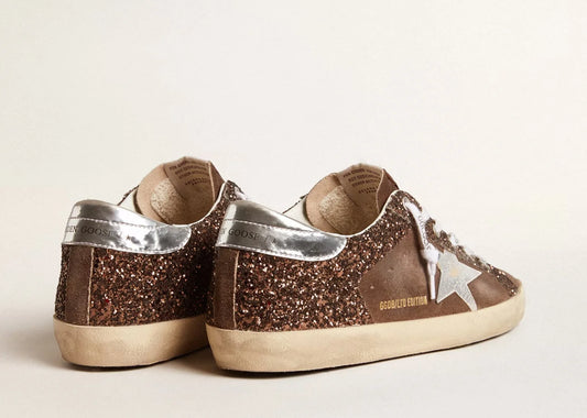 Super-Star Brown Glitter Brown Suede - Women's
