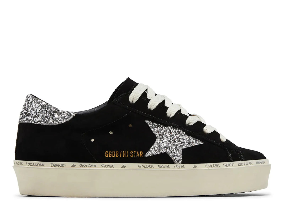 Hi-Star Black Suede Glitter Heel - Women's