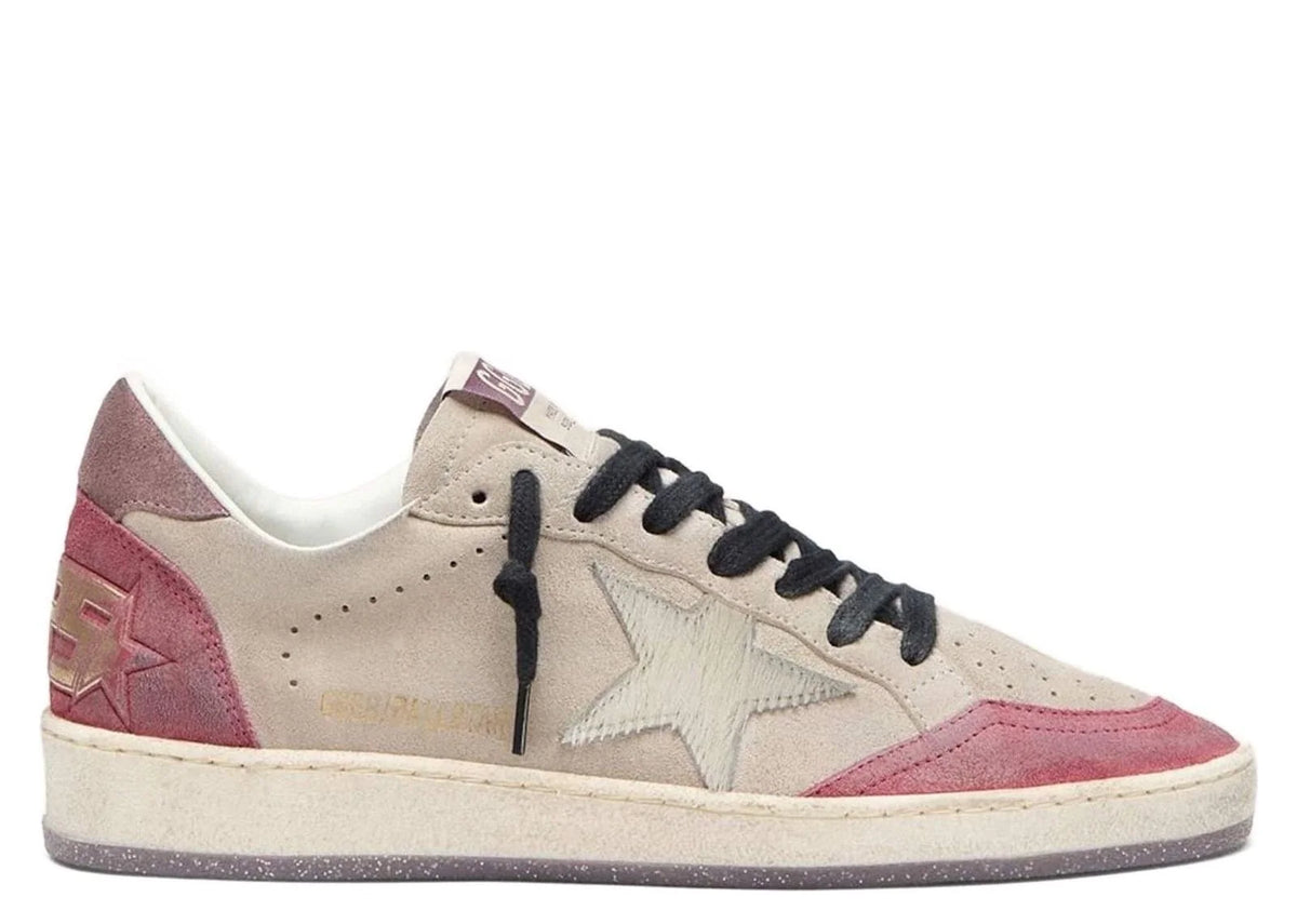 Ball Star Taupe Suede Cream Star Pink Heel Tab - Women's
