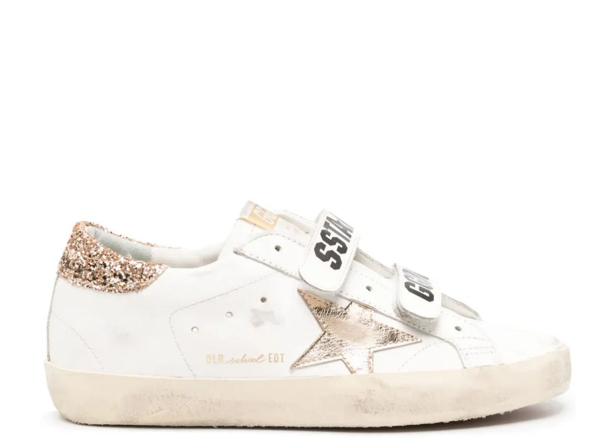 Old School Gold Laminated Star Gold Glitter Heel Tab - Women's