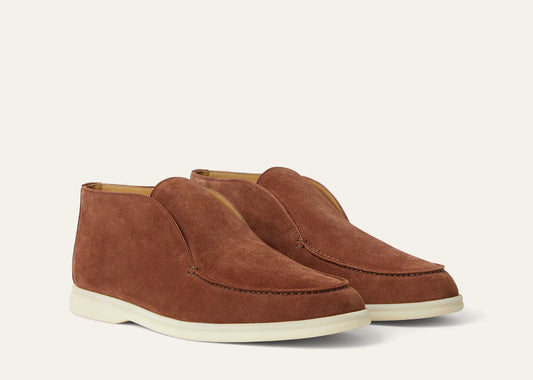 Open Walk Ankle Boot Suede Brown Whiskey