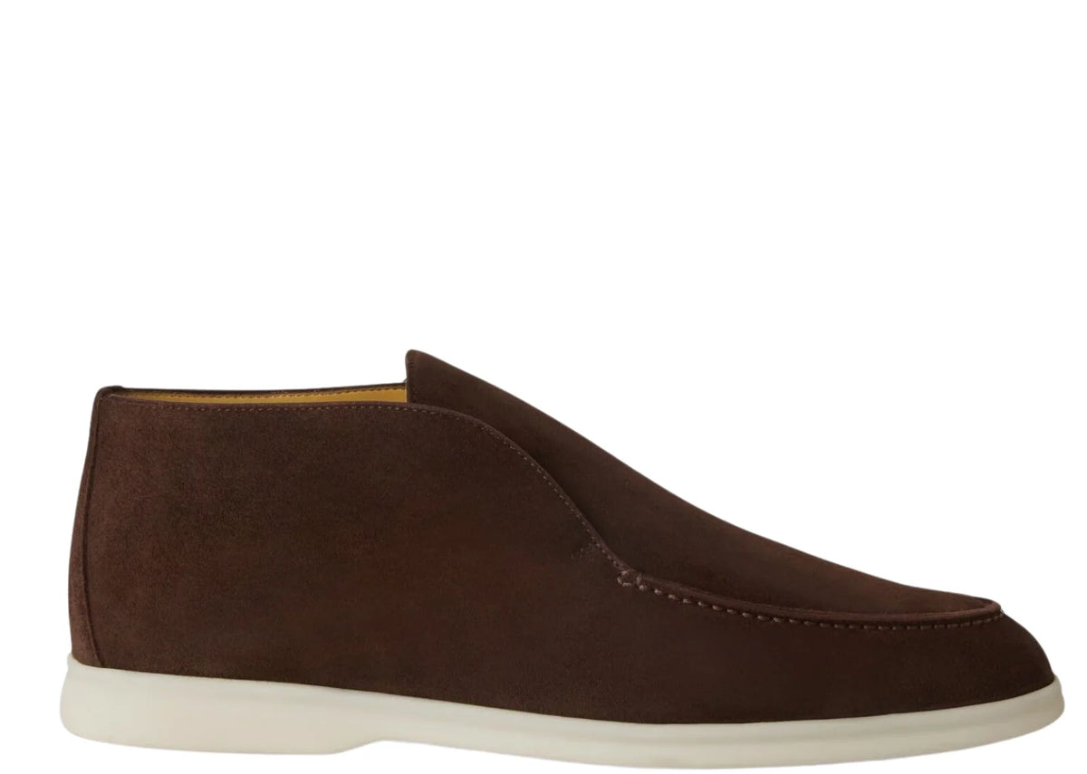 Open Walk Ankle Boot Suede Chocolate