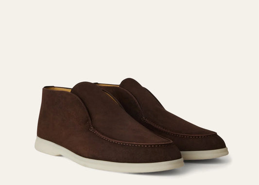 Open Walk Ankle Boot Suede Chocolate