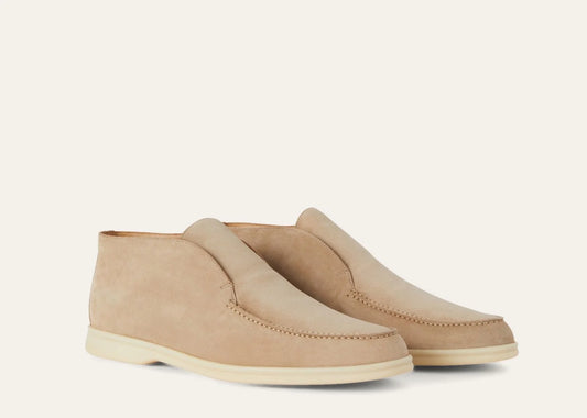 Open Walk Ankle Boot Suede Sandstone