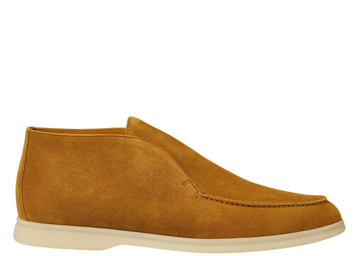 Open Walk Ankle Boot Suede Dark Saffron