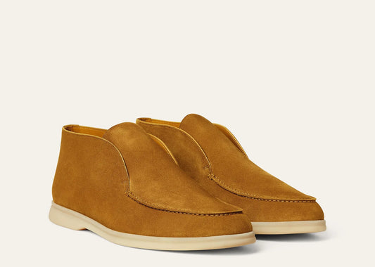 Open Walk Ankle Boot Suede Dark Saffron