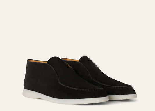 Open Walk Ankle Boot Suede Black