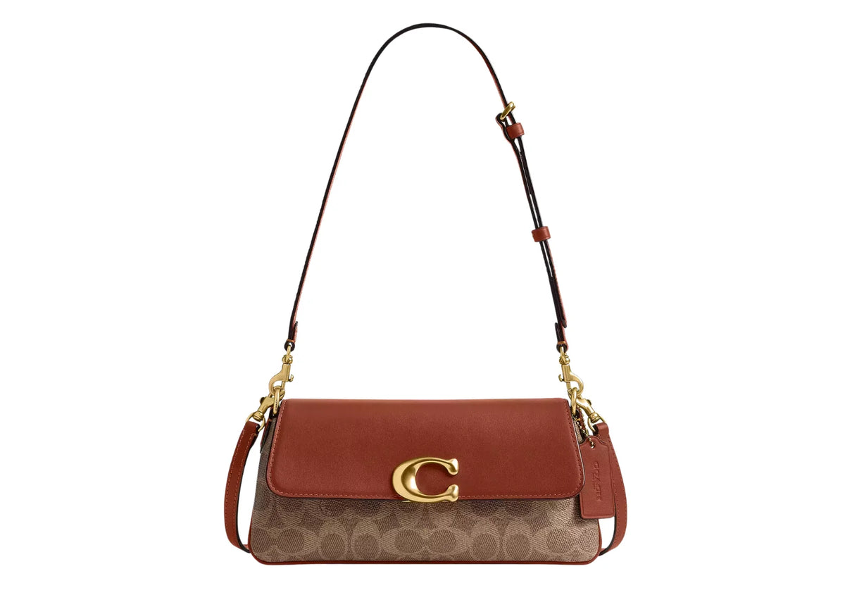 Jet Shoulder Bag In Signature Canvas Brass/Tan Caramel