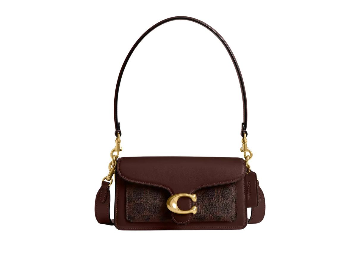 Tabby Shoulder Bag 20 In Signature Canvas Brass/Maple