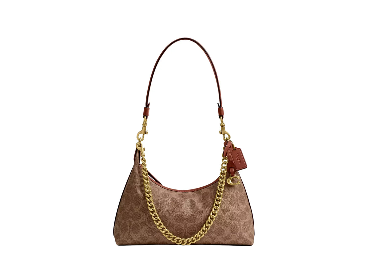 Juliet Shoulder Bag 25 In Signature Canvas Brass/Tan Caramel