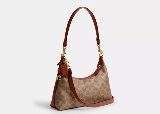 Juliet Shoulder Bag 25 In Signature Canvas Brass/Tan Caramel