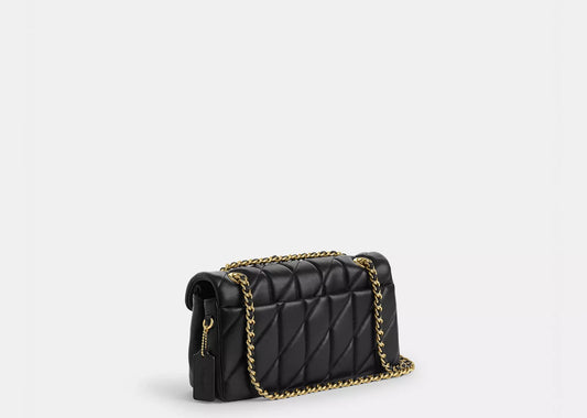 Tabby Shoulder Bag 26 Pillow Quilting Brass/Black